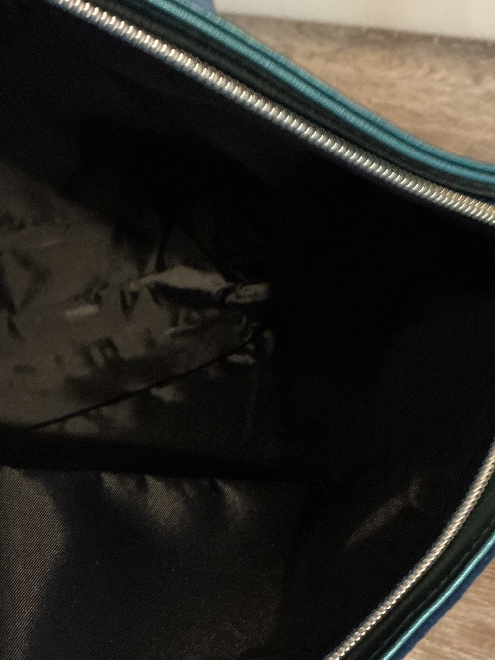 Fold-Over Clutch in Teal and Navy - Picture 5 of 6